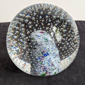 Vintage Unique Crystal Heavy Paperweight Handmade in Poland Celestial